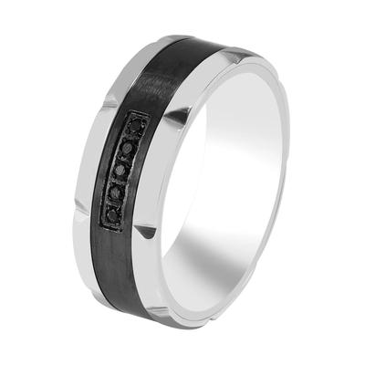 Fingerring AKZENT "Lio, langlebig" Gr. 64, bunt (bicolor), Fingerringe, Herren, 64, Edelstahl, Fingerring