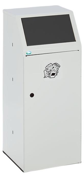 Robuster Wertstoffsammler mit Fronttür & Klemmring | HxBxT 105x40x40,5cm | Verzinkter Stahl | Anthrazit