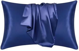 Inspired Finds 100% Natural Mulberry Silk Pillowcase Luxury Real Silk Bedding For Hair & Skin Protection dark Blue 19.69x25.98in