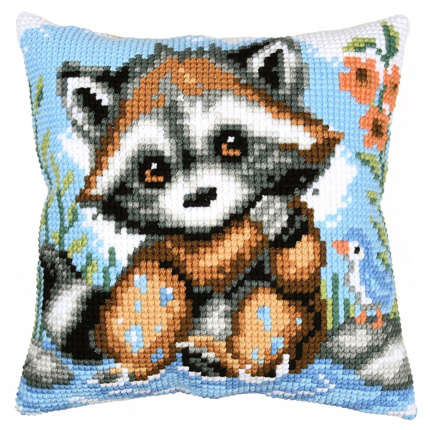Kreuzstichkissen "Waschbär"