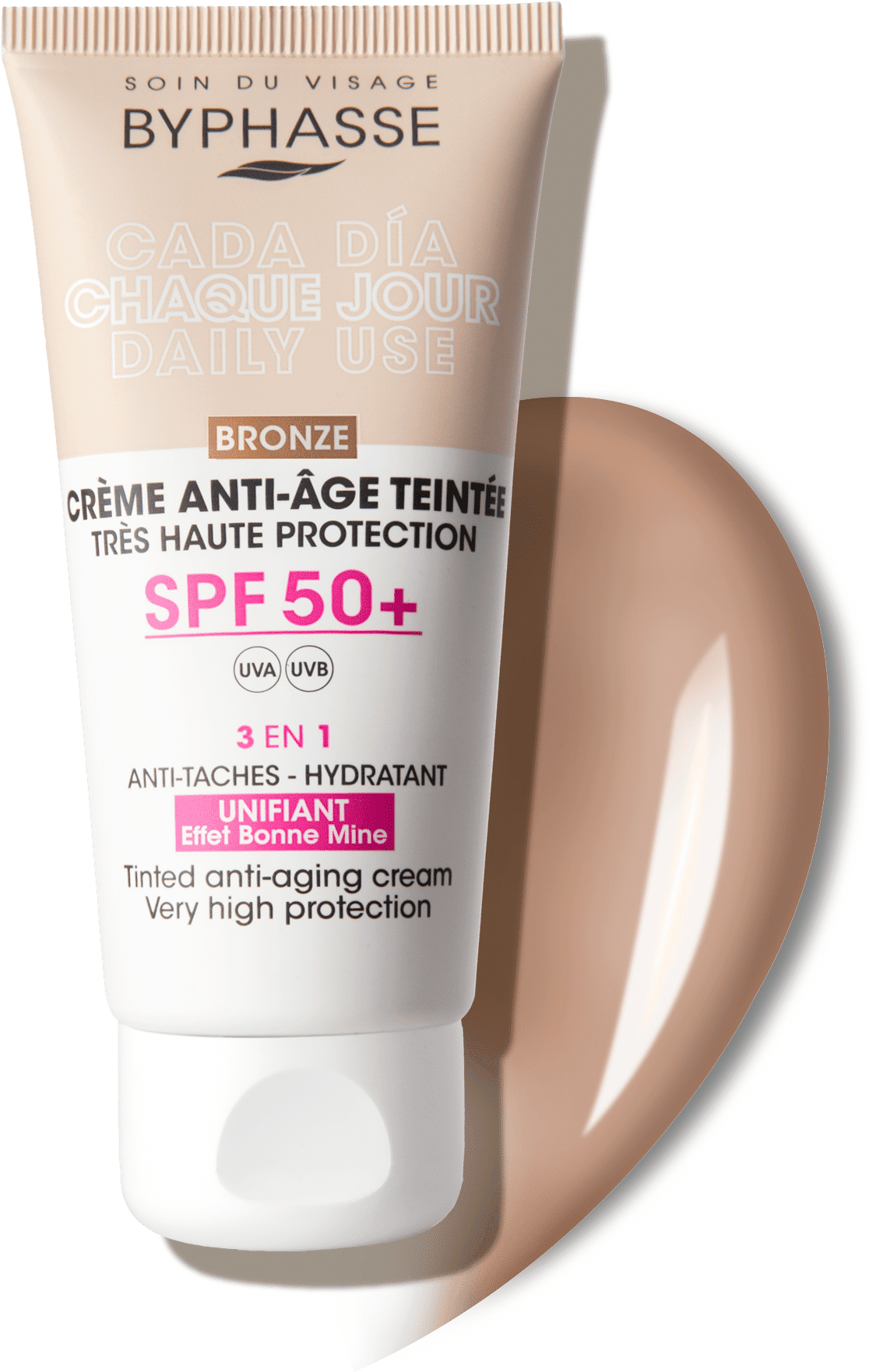 Byphasse Anti-Aging Facial Cream With Color SPF50+ 50 ml Bronze