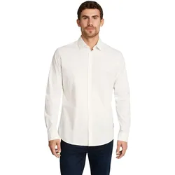 Tom Tailor Herren Langarm Hemd FITTED PRINTED STRETCH SHIRT - Slim Fit - 1052323-40679 dark blue white dot design - M