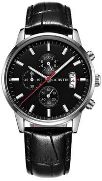Everyday Crate OCHSTIN 6084C Mens Quartz Watch Waterproof Luminous Leather Business Watch silver+black