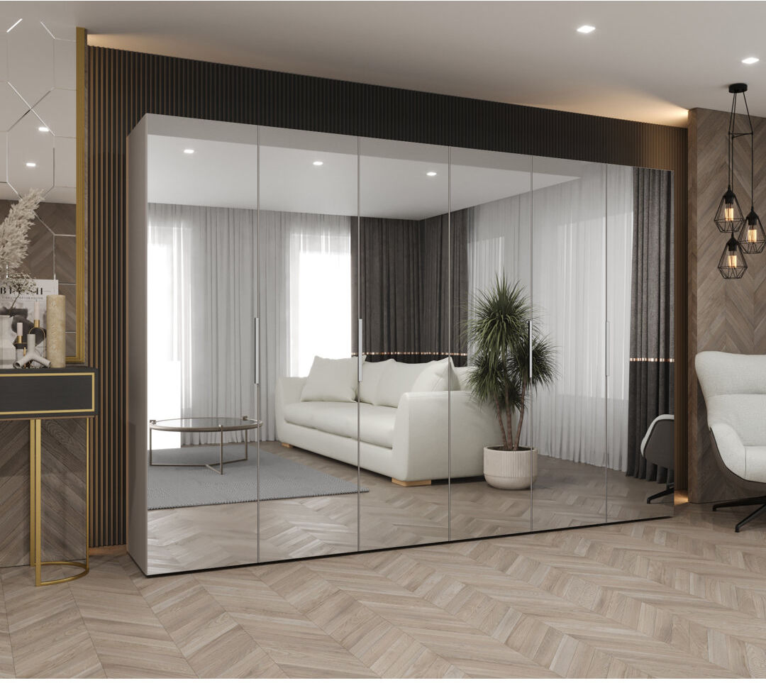 17 Stories Manufactured Wood Wardrobe cashmere + handles: cashmere 202cm H X 100cm W X 52cm D