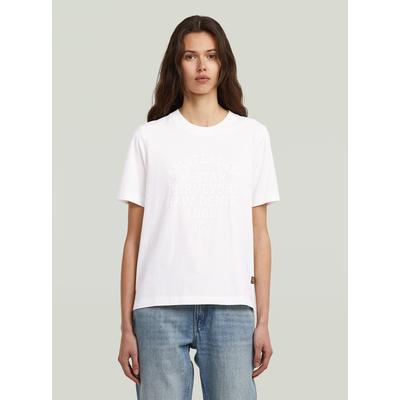 T-Shirt G-STAR "Text Graphic T-Shirt", Damen, Gr. M, milk, Obermaterial: 100% Baumwolle, Shirts T-Shirt