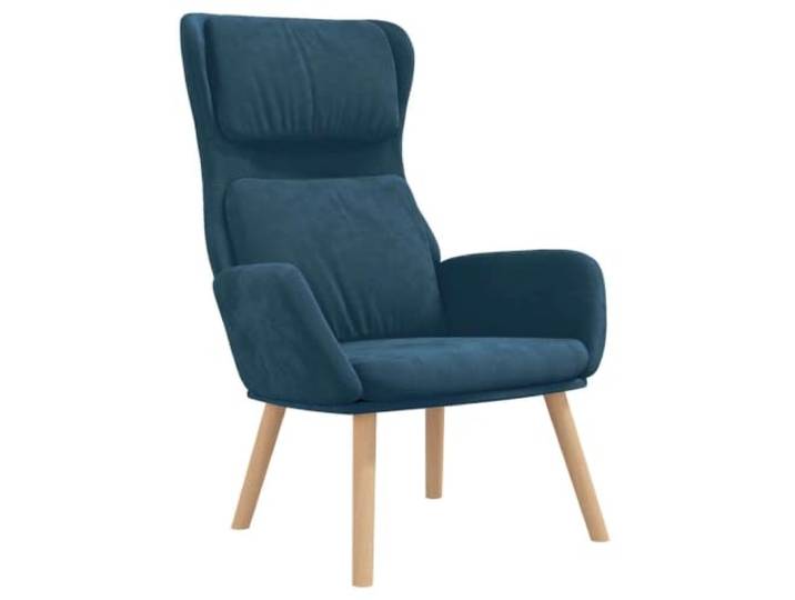 Tmriohed Relaxsessel Samt Polstersessel Fernsehsessel Blau 70x77x98cm Weich gepolsterter Wohnzimmersessel mit Holzbeinen aus Gummibaumholz, ideal fuer Schlafzimmer und Leseecke.