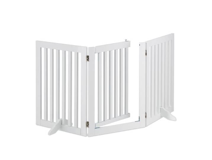 Relaxdays Weißes Absperrgitter mit Tür 70 cm hoch