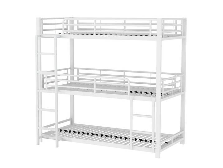 Oxeza Etagenbett 90/200 cm Weiß Etagenbett mit Leiter, Metall, Mode, Rechteckig, 90x200 cm, Babymöbel & Kindermöbel, Kinderzimmer & Jugendzimmer, Stockbetten