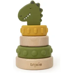 Trixie Baby Stapelturm aus Holz und Silikon Dino
