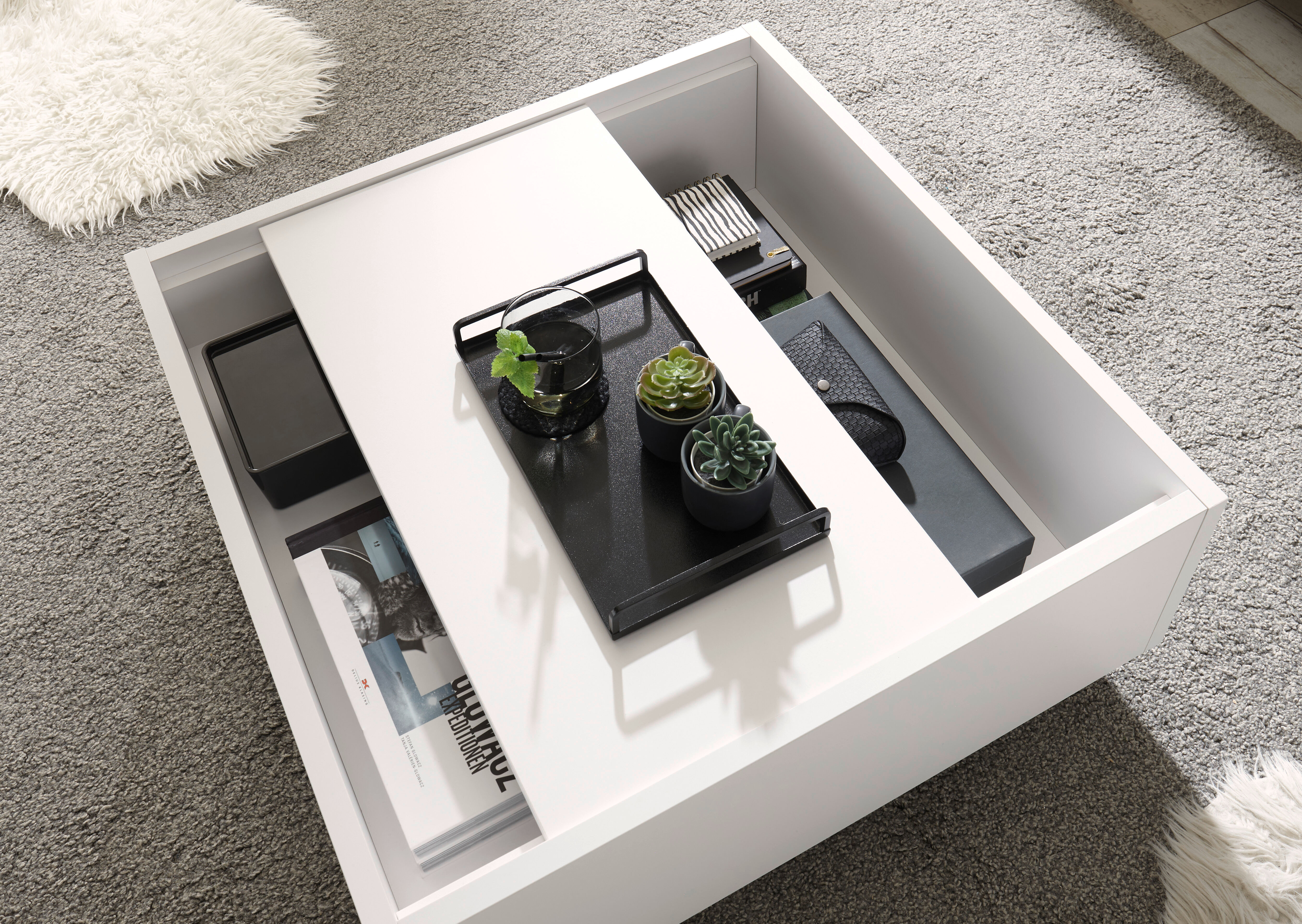 Couchtisch HOME AFFAIRE "LONG ISLAND", weiß, B:75cm H:34cm T:75cm, Tische, Couchtisch