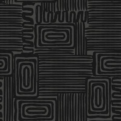 Roommates Emily Rayna Black Pathways Peel and Stick Wallpaper