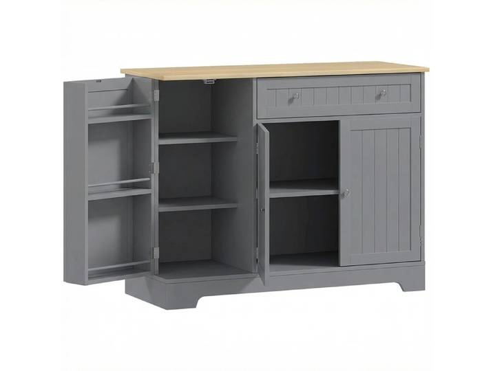 YWJ Buffet Cuisine Armoire 3 Étagères Porte Tiroir Réglables Salle Manger 105x40x83cm Gris