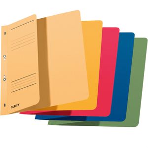 Leitz Ösenhefter 3740-30-99, A4, farbig sortiert, halber Vorderdeckel, aus Recycling-Karton, 5 Stück