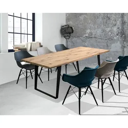 Massivholz »U-Loft« Wildeiche Esstisch 200x100 cm / schwarz