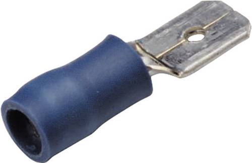 Cimco 180292 Flachstecker Steckbreite: 6.3mm Steckdicke: 0.8mm 180° Teilisoliert Blau
