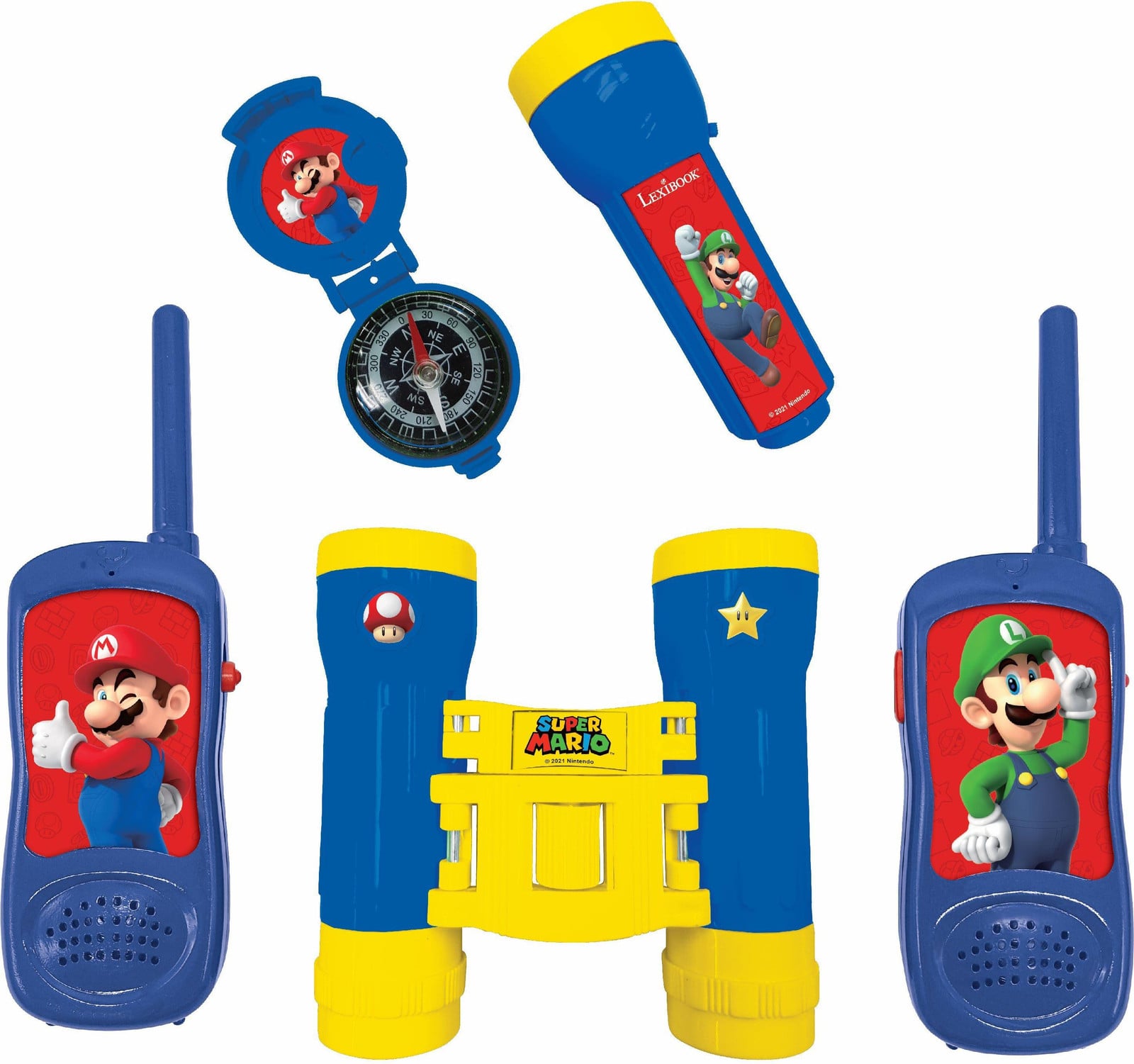 Lexibook Super Mario Adventure Kit met Walkie-Talkies, Verrekijker, Zaklamp en Kompas