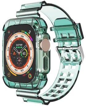 Everyday Crate Glacier Apple Watch Ultra Band Transparent TPU Protective Replacement Watch Strap green