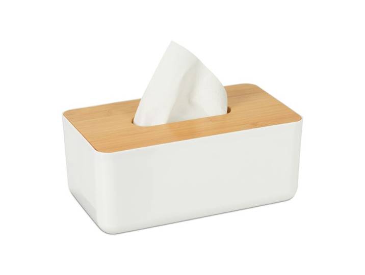 Relaxdays Tücherbox mit Bambus-Deckel