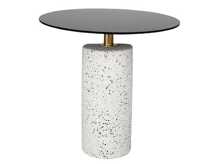 YCCHAH Sofatisch Runder Tisch aus gehärtetem Glas, Kleiner Teetisch, Wohnzimmer, Zuhause, moderner Stil, beweglicher Sofa-Beistelltisch Wohnzimmer-Beistelltisch