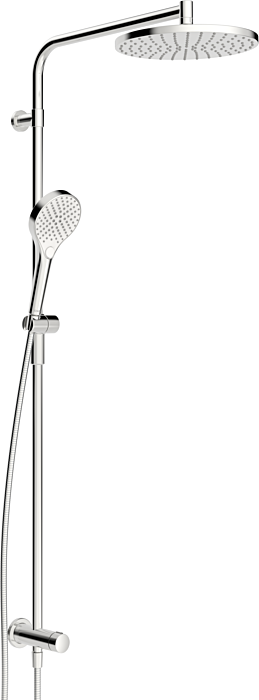 Hansaviva Duschsystem 44190300 Wandstangen-Brausenset, Gesamtlänge 118,7cm, Wandmontage, chrom