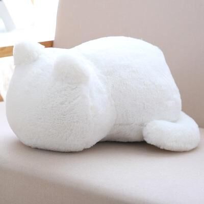 Inspired Deals Cute Cat Plush Toy Soft Stuffed Cat Pillow For Kids Home Decor white
