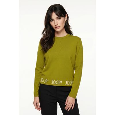 Strickpullover JOOP "Keta", Damen, Gr. 36, grün, Strick, Obermaterial: 78% Viskose, 22% Polyamid, clean, unifarben, regular fit normal, Rundhals, eingesetzt gerader Abschluss, Pullover Strickpullover, mit Markenlogo