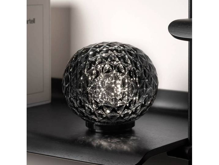 Kartell Designer Tischlampe Mini Planet, alu / grau / zink, für Wohn- / Esszimmer, Kunststoff, Design