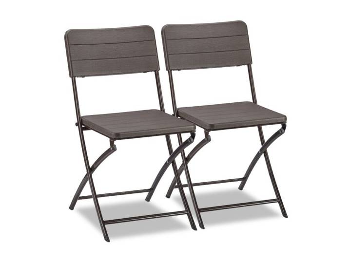 Relaxdays Gartenstuhl 2er Set Holzoptik