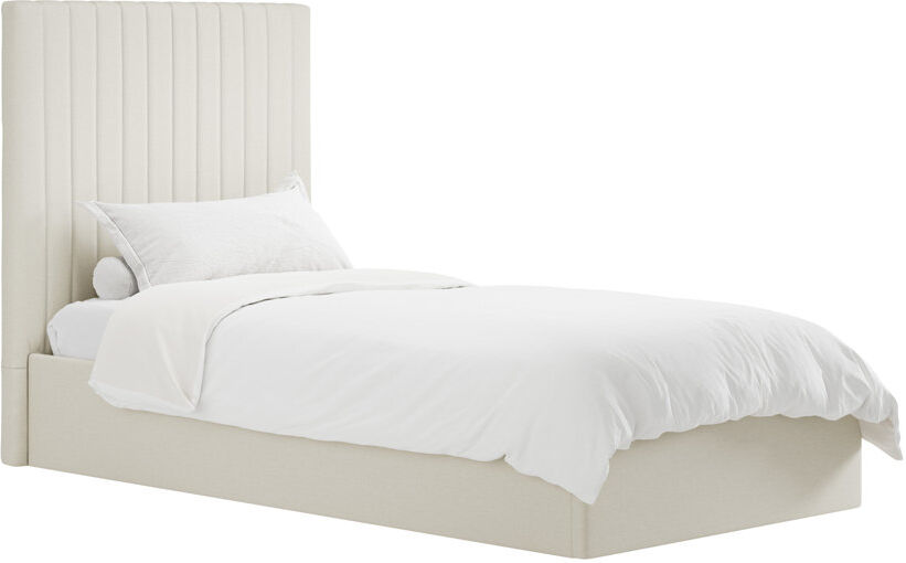 LPD BERLIN TALL UPHOLSTERED OTTOMAN BED White Single (3')