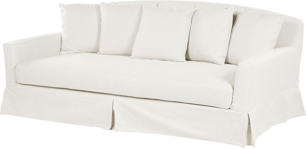 Ebern Designs Abdulbaki Box Cushion Sofa Slipcover Off White 89cm H X 212cm W X 107cm D