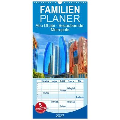 Familienplaner 2027 - Abu Dhabi - Bezaubernde Metropole mit 5 Spalten (Wandkalender, 21 x 45 cm) CALVENDO