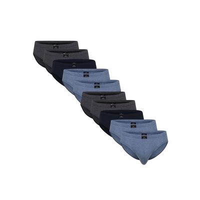 Slip GÖTZBURG "Slip 10er Pack", Herren, Gr. M, blau (blau, grau), Obermaterial: 100% Baumwolle CO., Unterhosen Slip