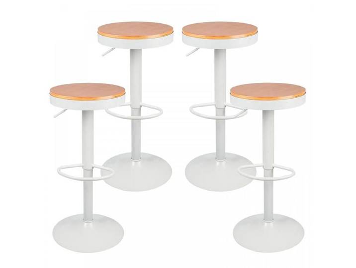 TABOURET DE BAR - ERROLVES - PIVOTANT - CONFORTABLES - FACILE À NETTOYER - LOT DE DEUX - 37*37*60.8-80.8 CM BLANC PUR