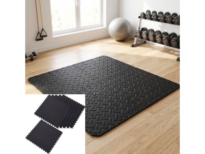 6er-Set Fitnessmatten, Schaumstoff, Bodenmatten, 40 x 40 cm