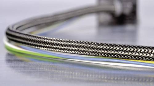 HellermannTyton 173-00800 HEGEMIP08-CUSP-C4 Geflechtschlauch Aluminium, Schwarz Polyester 8 bis 11.50mm Meterware