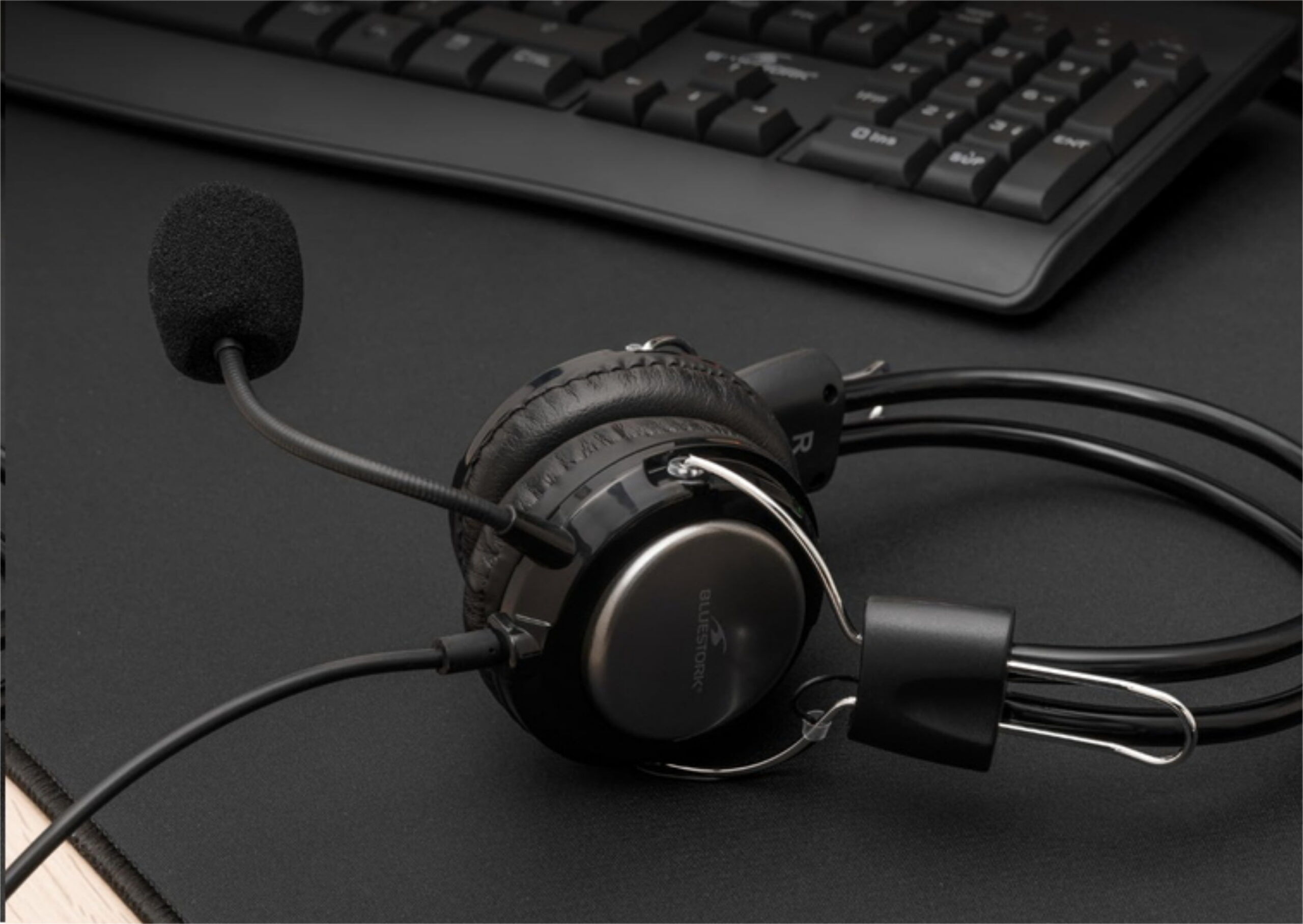 Bluestork MC-201 auricolare Stereofonico Padiglione auricolare Nero, Argento
