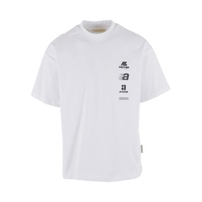 T-Shirt ANOTHER COTTON LAB "Another Cotton Lab Post Long Run Meal T-Shirt", Herren, Gr. L, weiß, 100% Baumwolle, bedruckt, normal, Rundhals, Shirts T-Shirt