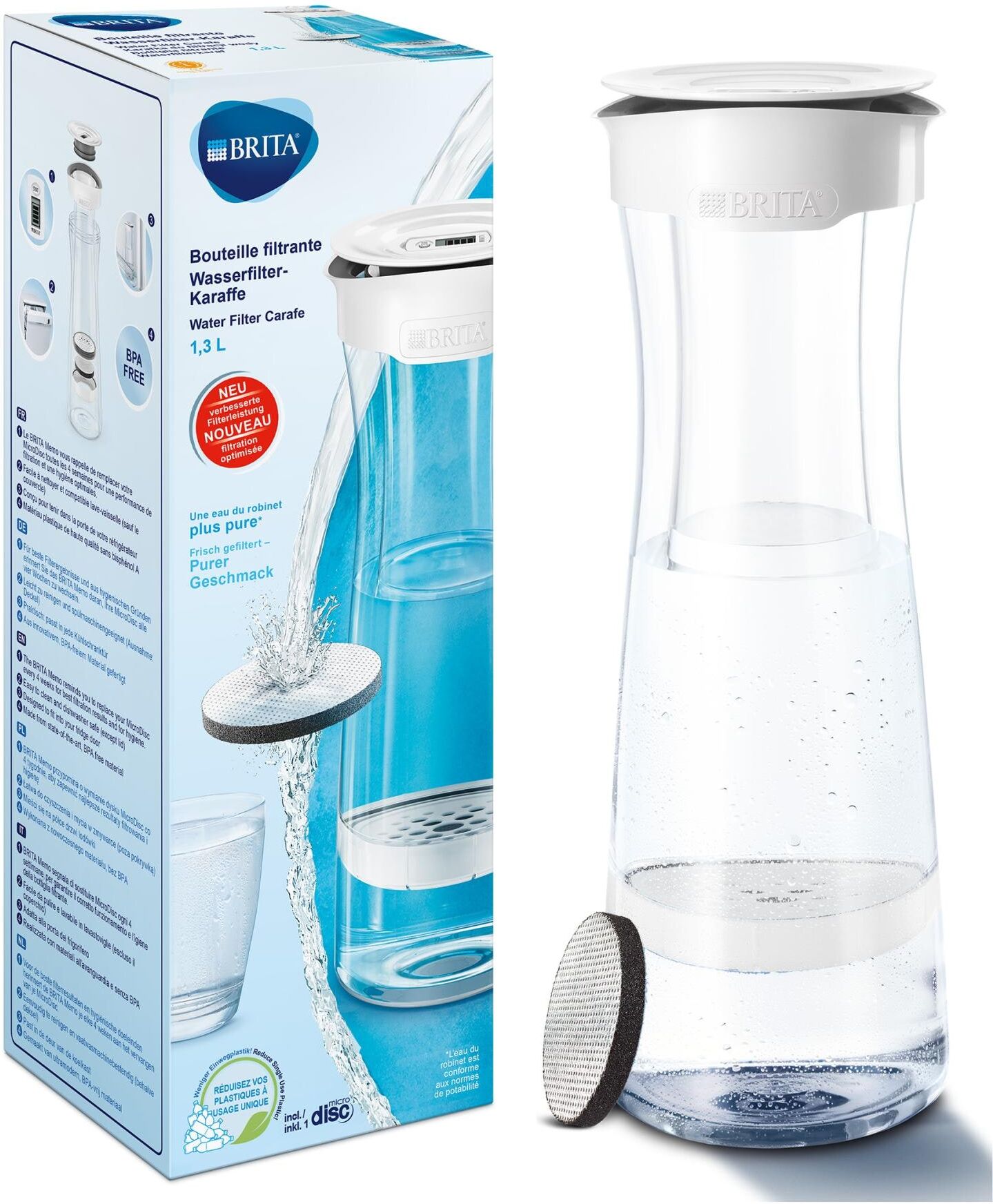 Wasserfilter BRITA "Tischwasserfilter-Karaffe Tra", transparent, Kunststoff, Filterkartuschen, Wasserfilter transparent Einheitsgröße