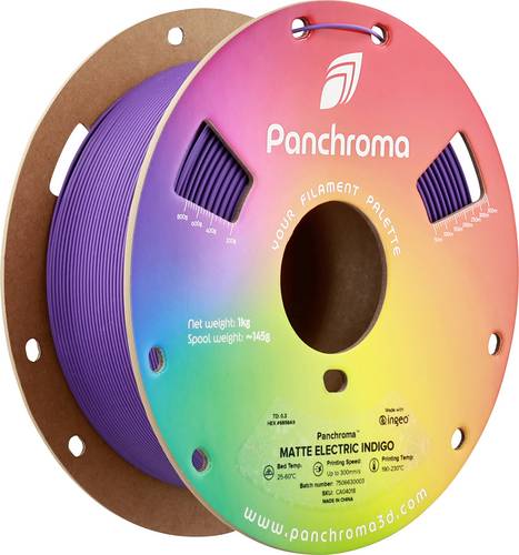 Polymaker CA04018 Panchroma Matte Filament PLA Matt, geringerer Kunststoffgehalt 1.75mm 1000g Electric Indigo 1St.