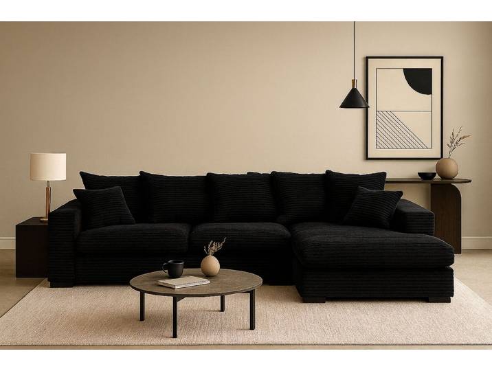 Kaiser Möbel Ecksofa Sofa L-form, Couch L-form Gabon stoff Zoom Ottomane