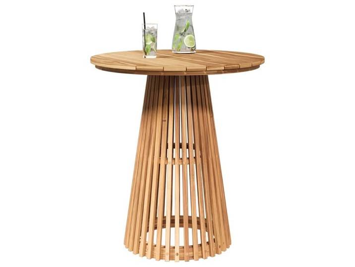 (Summer sales 2025) Table d'extérieur - XWO - Ronde - Ø70x75 cm - Desgin classique - Bois massif Teck(578)
