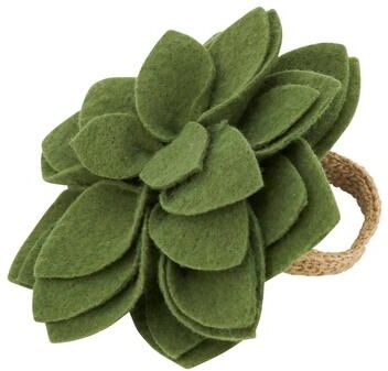 Saro Lifestyle Felt Blossom Napkin Ring (Set of 4)