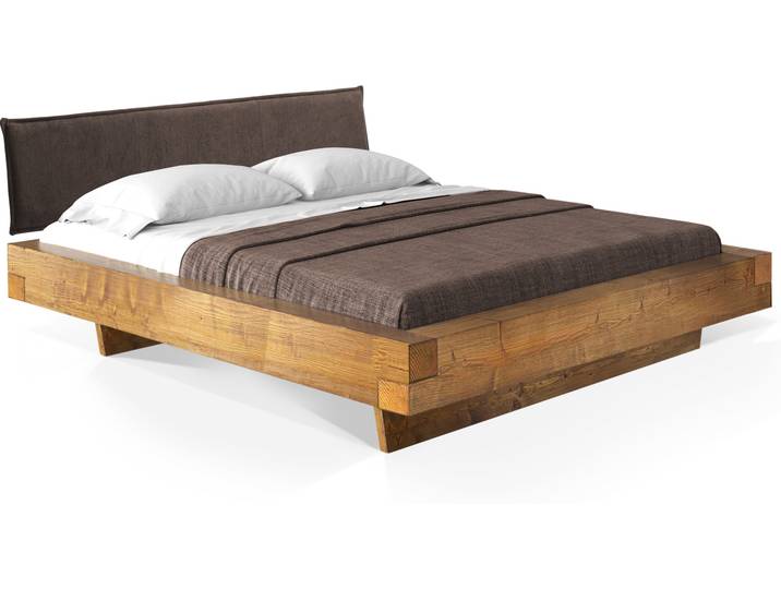 CURBY Balkenbett mit Polsterkopfteil, Wangenfuß, Material