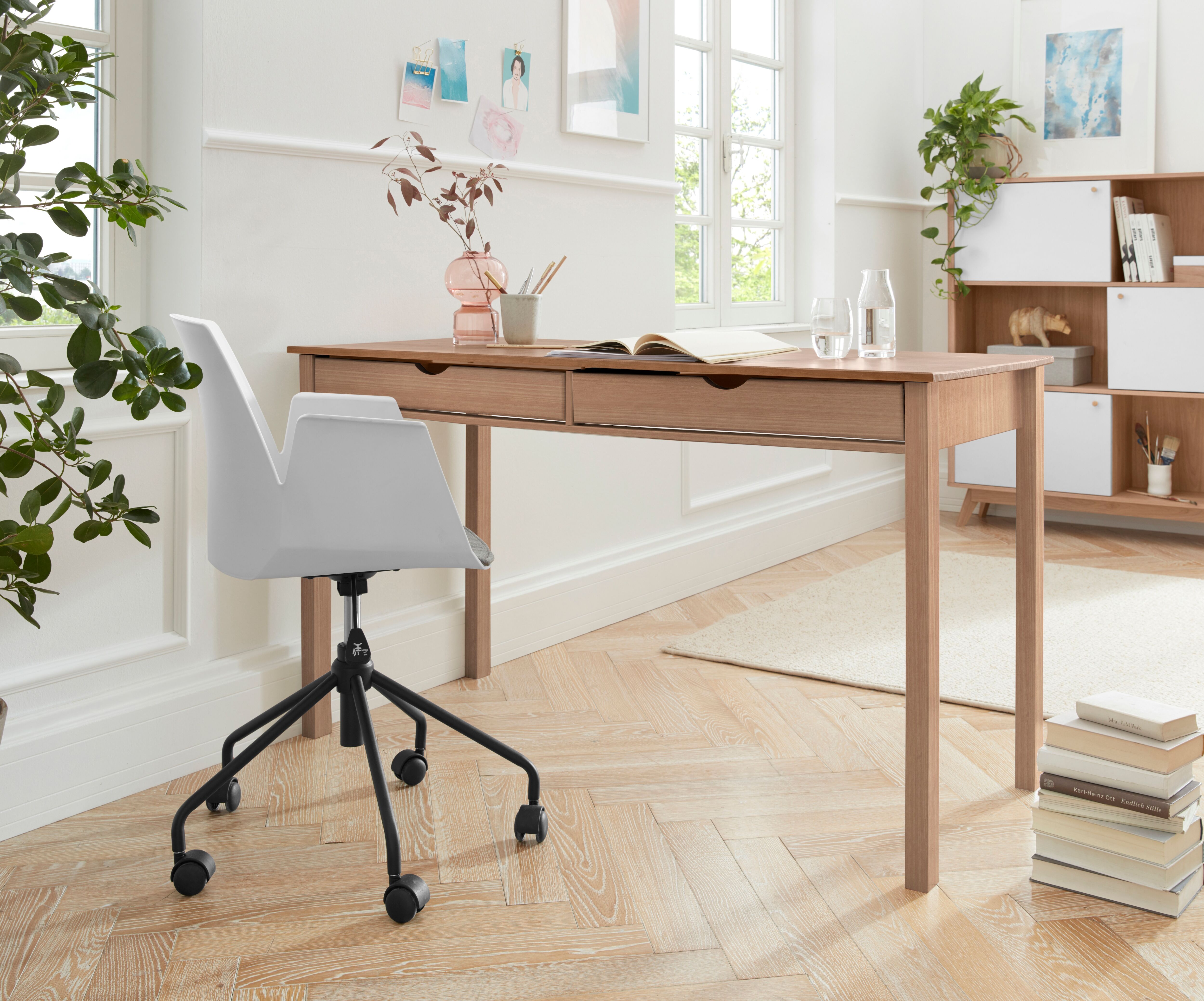 Schreibtisch HOME AFFAIRE "Gava", beige (natur, naturfarben, naturfarben), B:140cm H:80cm T:60cm, Tische, Schreibtisch, massives Kiefernholz, für das home office, Breite 100/120/140 cm natur, naturfarben, naturfarben B/H/T: 140cm x 80cm x 60cm