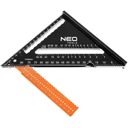 Neo, Wasserwaage, Quadrat mit einem Lineal (31.70 cm)