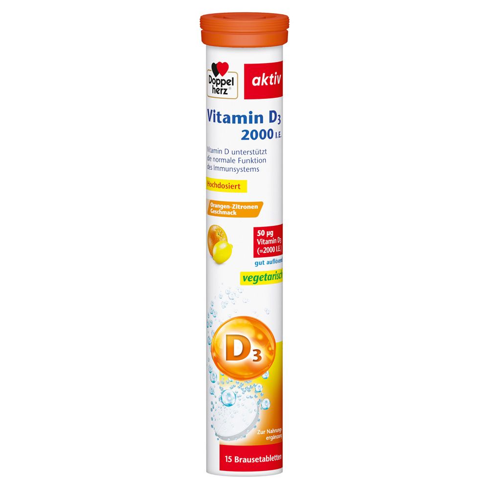 Doppelherz Vitamin D3 2000 I.e. Brausetabletten 15 St