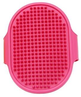 Happy Pet Pantry Paw Spa Silicone Pet Grooming Bath Brush & Hair Remover For Dogs And Cats pink