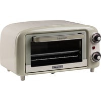 Mini-Backofen Vintage Beige weiß/hellgrün, 800 Watt, 10 Liter