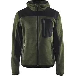 Strickjacke "4930" mit Softshell - XXL - armygrün/schwarz