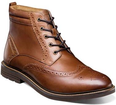 Nunn Bush Odell II Wingtip Lace Up Boot - Mens 11 Tan Boot Medium